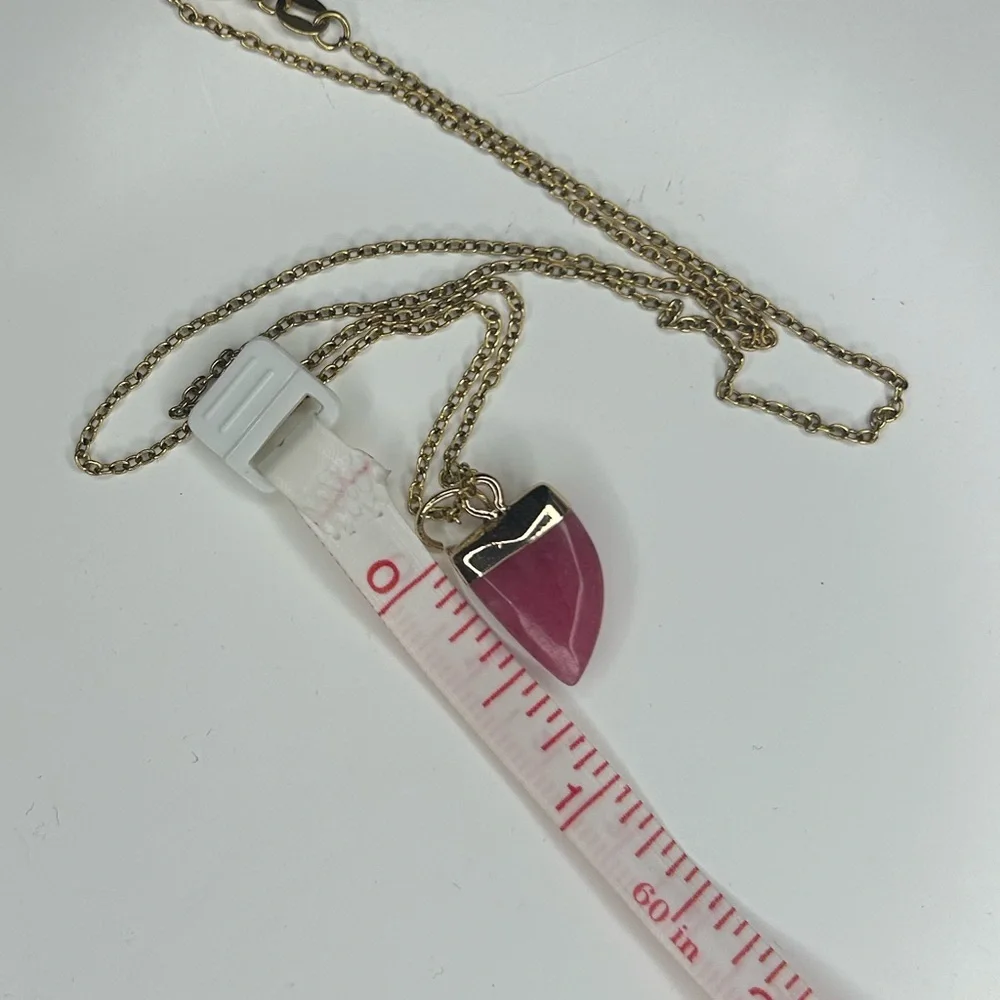 Pink Jade Horn Pendant Necklace